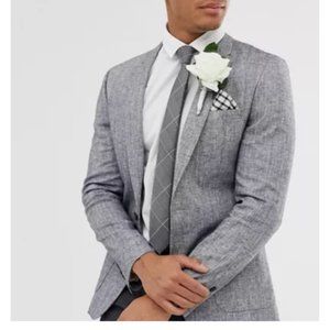 ASOS DESIGN wedding skinny cross hatch linen